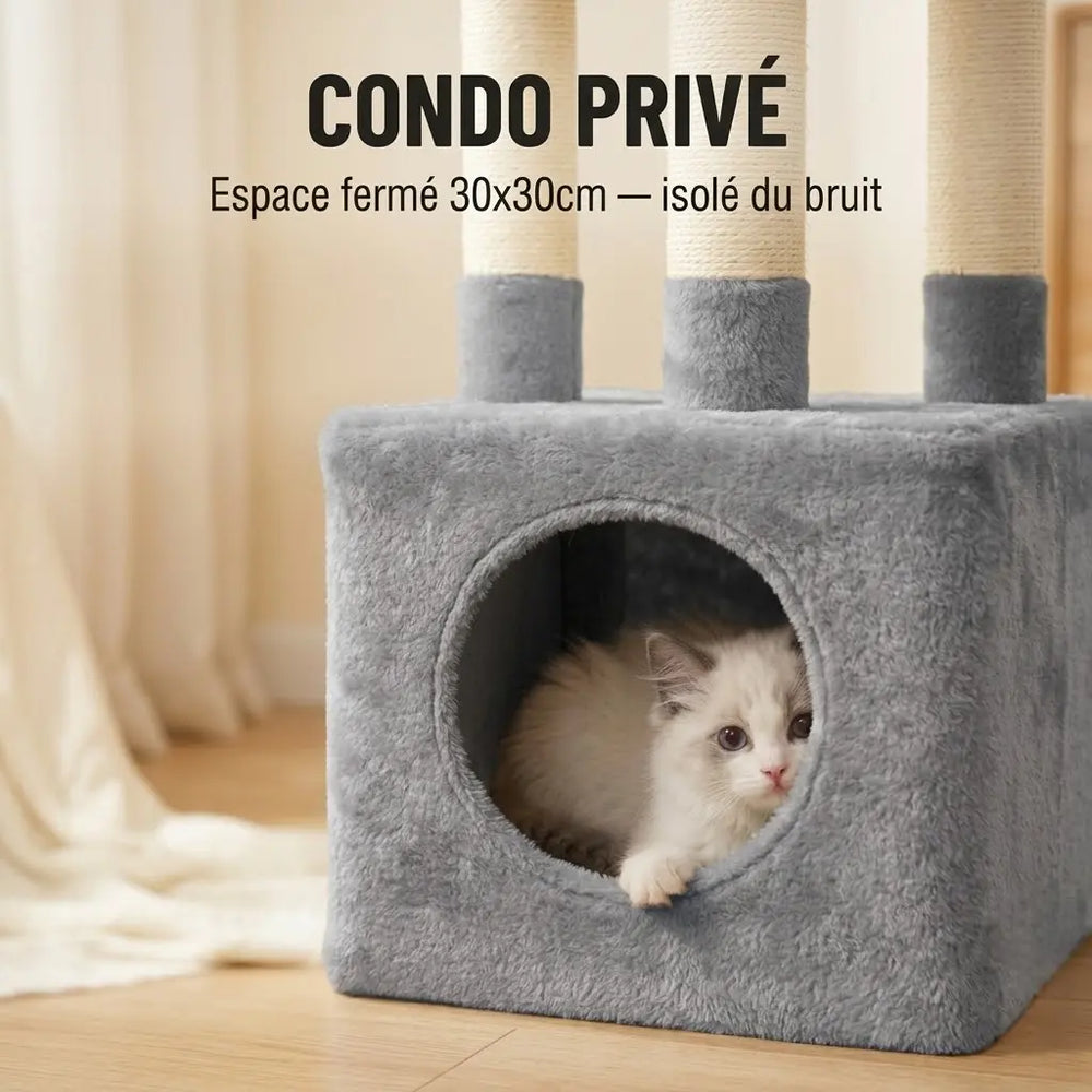 Arbre à Chat Compact — Condo douillet isolé | Féline Smart
