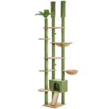 Arbre à chat XL sol-plafond coloris vert sur fond blanc
