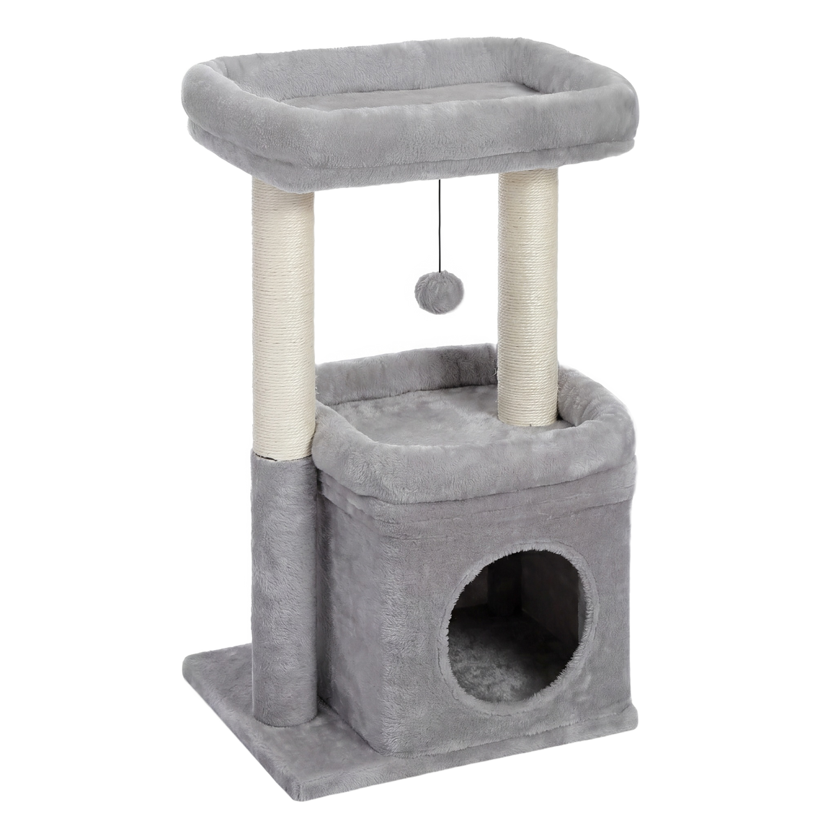 Arbre à chat petit modèle coloris gris sur fond blanc