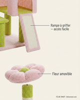Rampe à griffer en sisal et fleur amovible de l'arbre à chat fleur 120 cm