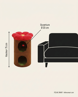 Dimensions de la tour maisonnette fleur : hauteur 75 cm, ouverture Ø 20 cm