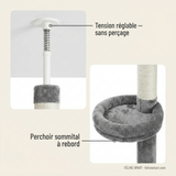 Détails : tension réglable sans perçage et perchoir sommital à rebord