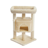 72 cm — Beige — Arbre à Chat Compact — Condo Privé, Double Perchoir XXL & Griffoirs Sisal Naturel