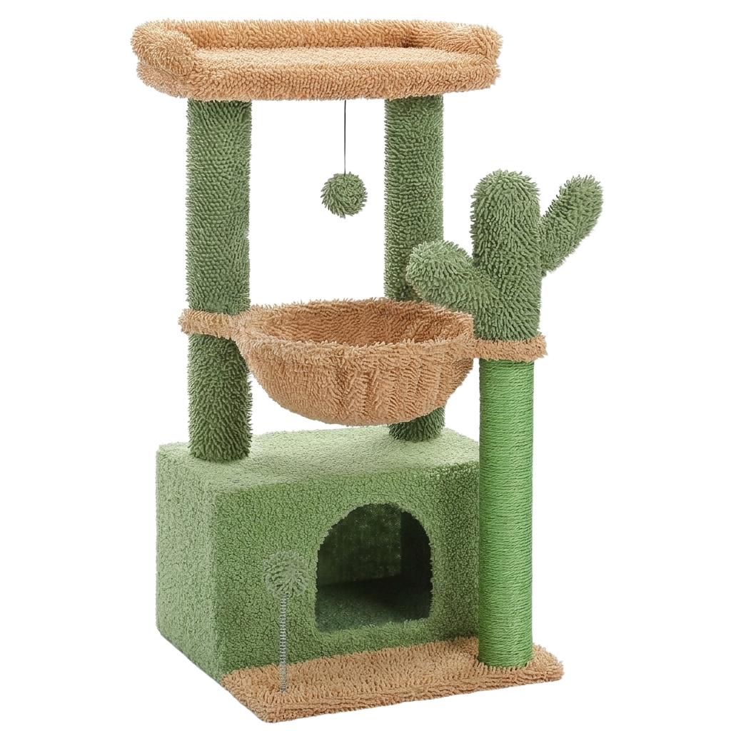 Arbre à chat 4-en-1 84 cm — vert cactus
