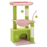 Rose — Arbre à Chat Compact 4-en-1 — Condo Spacieux, Hamac Profond, Perchoir & Griffoir Sisal Naturel