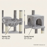 Détails : hamac XXL 45 × 40 cm et condo fermé 33 × 27 cm