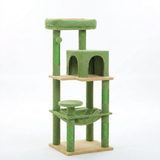 Vert — Arbre à Chat Grand Format — Hamac XXL, Condo, Perchoir Haut & Griffoirs Sisal Naturel