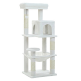 Blanc — Arbre à Chat Grand Format — Hamac XXL, Condo, Perchoir Haut & Griffoirs Sisal Naturel