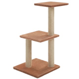Escalier 3 niveaux — Marron — Arbre à Chat Compact — Base Transformable, Hamac, Perchoir Amovible & Griffoirs Sisal Naturel