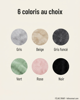 Six coloris au choix : gris, beige, gris foncé, vert, rose, noir