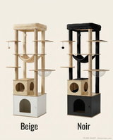 Coloris disponibles de l'arbre à chat multi-niveaux XL : beige et noir — Féline Smart