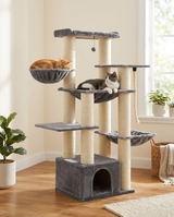 Deux chats installés sur l'arbre à chat robuste 170 cm Féline Smart
