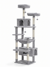 Gris — Arbre à Chat Géant 184 cm — 8 Niveaux, Grand Condo, Large Hamac & Griffoirs Sisal Naturel